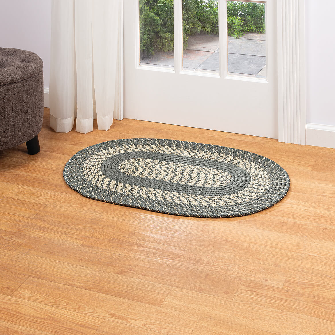 Braided Rug Polyester | Round, Oval & Runner Sizes 20"x30" to 5' x 7' | Reversible Two-Tone Country Design, 5 Colours 21