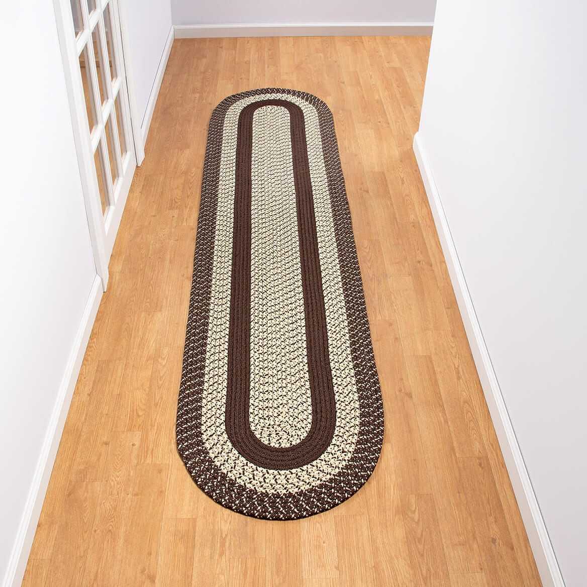 Braided Rug Polyester | Round, Oval & Runner Sizes 20"x30" to 5' x 7' | Reversible Two-Tone Country Design, 5 Colours 30