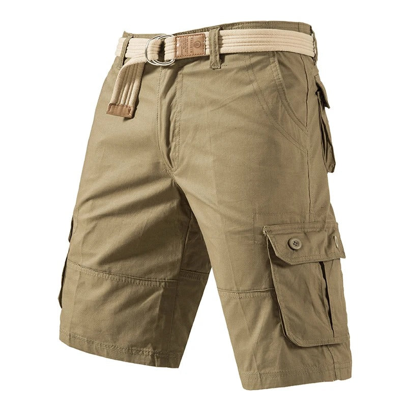 Men's Cargo Shorts – 100% Cotton, Straight Fit, Knee-Length
