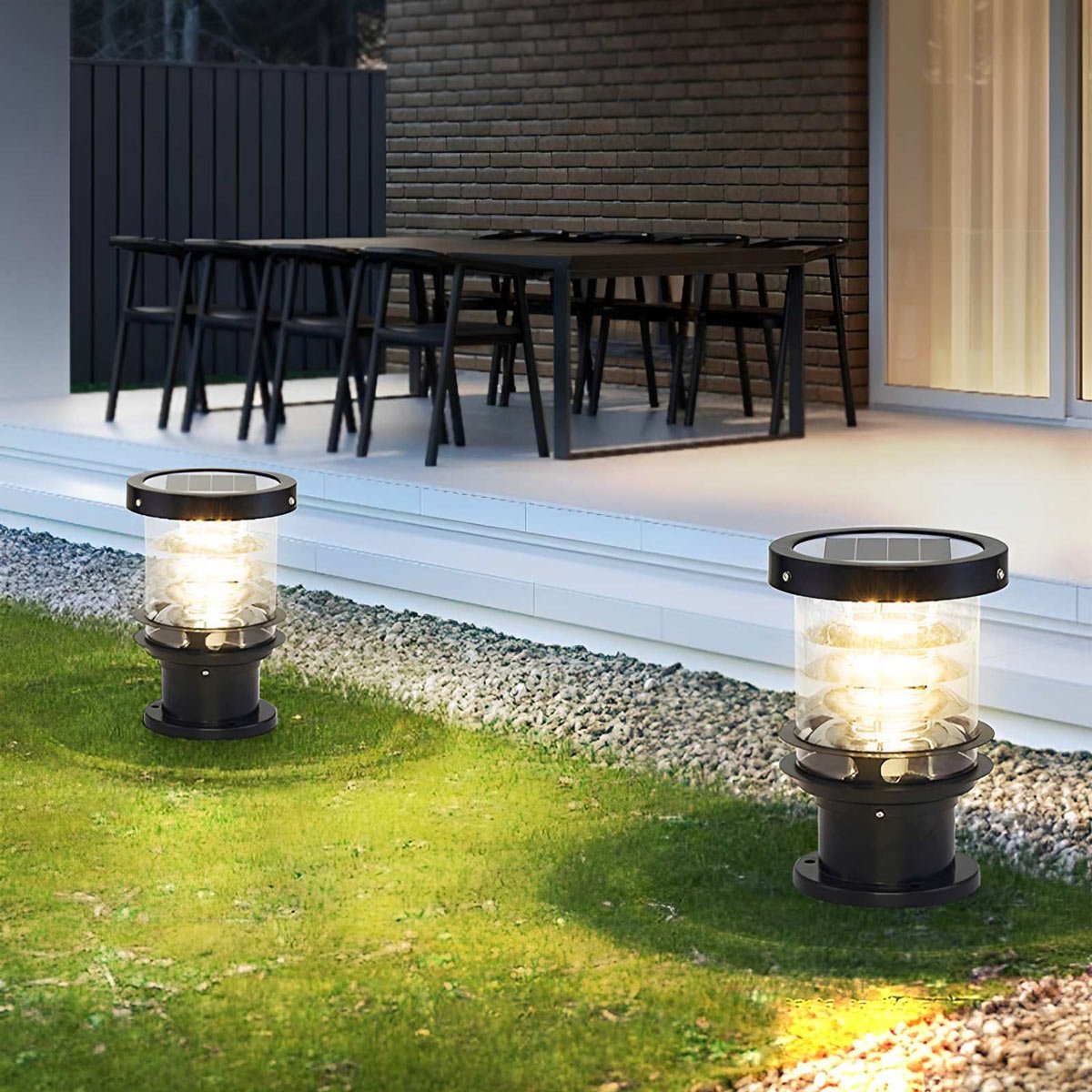 Outdoor LED Bollard Light IP65 Waterproof | Die-Cast Aluminium, 20-80 cm | Solar or Hardwired for Pathways & Patios 12