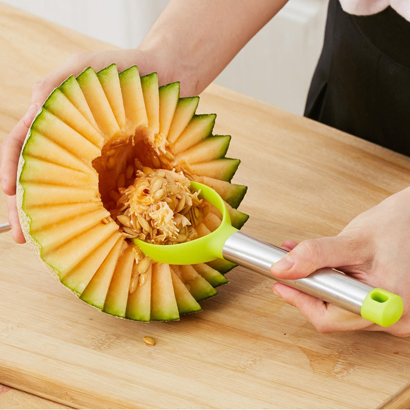 3-Piece Fruit Digging Tool Set Stainless Steel | Melon Baller, Carving Knife & Fruit Shovel | Stackable Design 6
