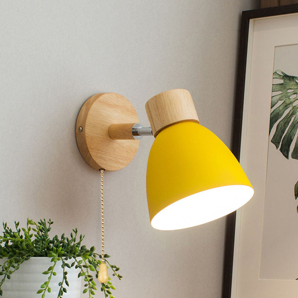 Modern Minimalist Wooden Cone LED Wall Sconce | 1-Light Lasson Living