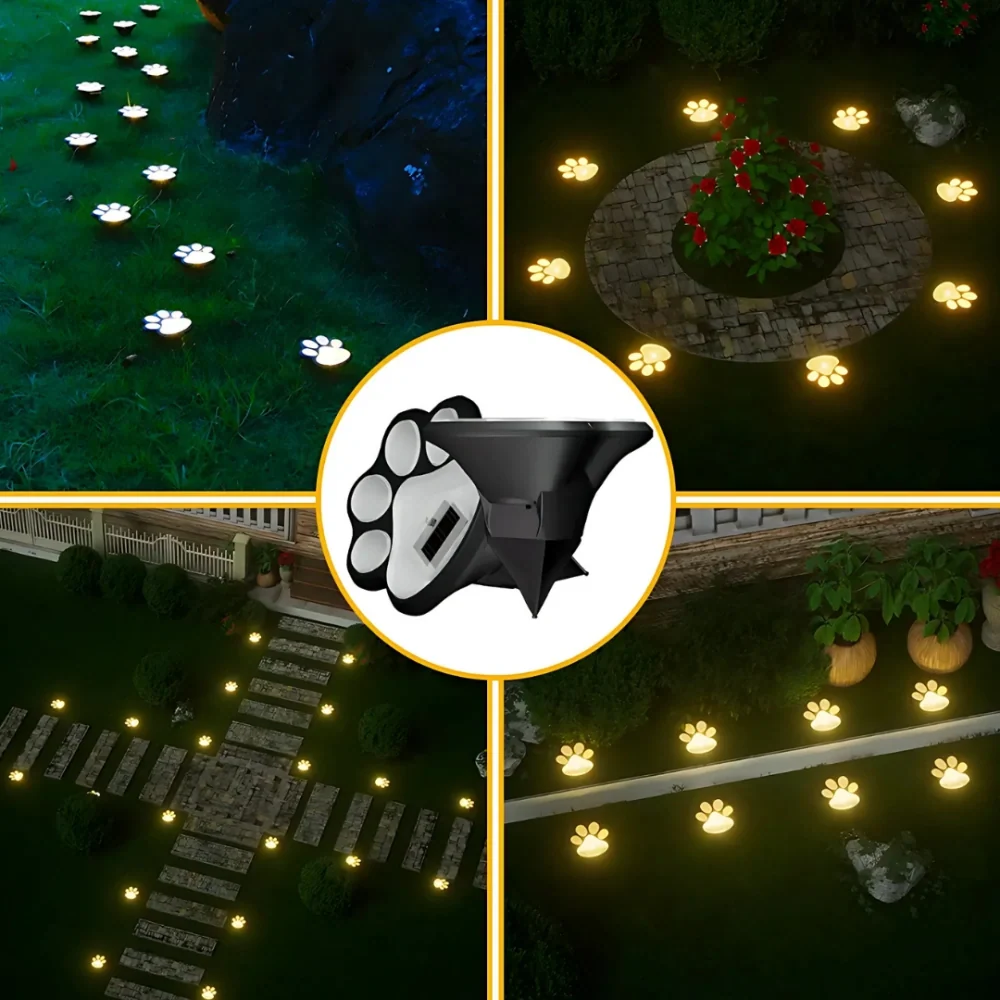 Solar Paw Print Light, ABS Plastic, 9 x 9 cm | IP44 Waterproof, Automatic Dusk Sensor | Up to 10 Hours Glow, 3 to 24 Pack 8