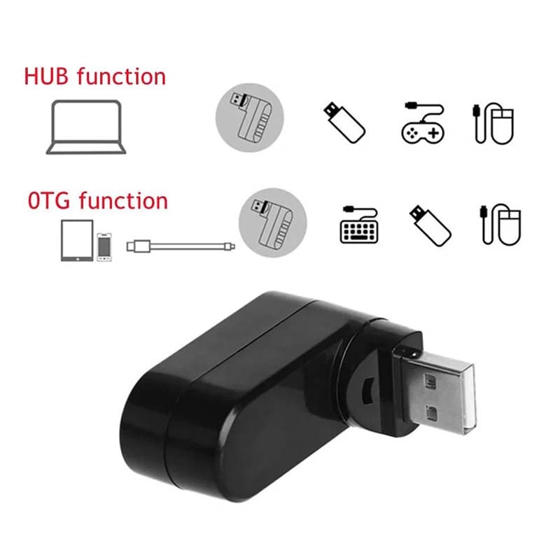 4-in-1 Rotating USB Hub Card Reader | USB 2.0 Transfer Up to 480Mbps | Reads SD/MicroSD Cards & USB Flash Drives 12