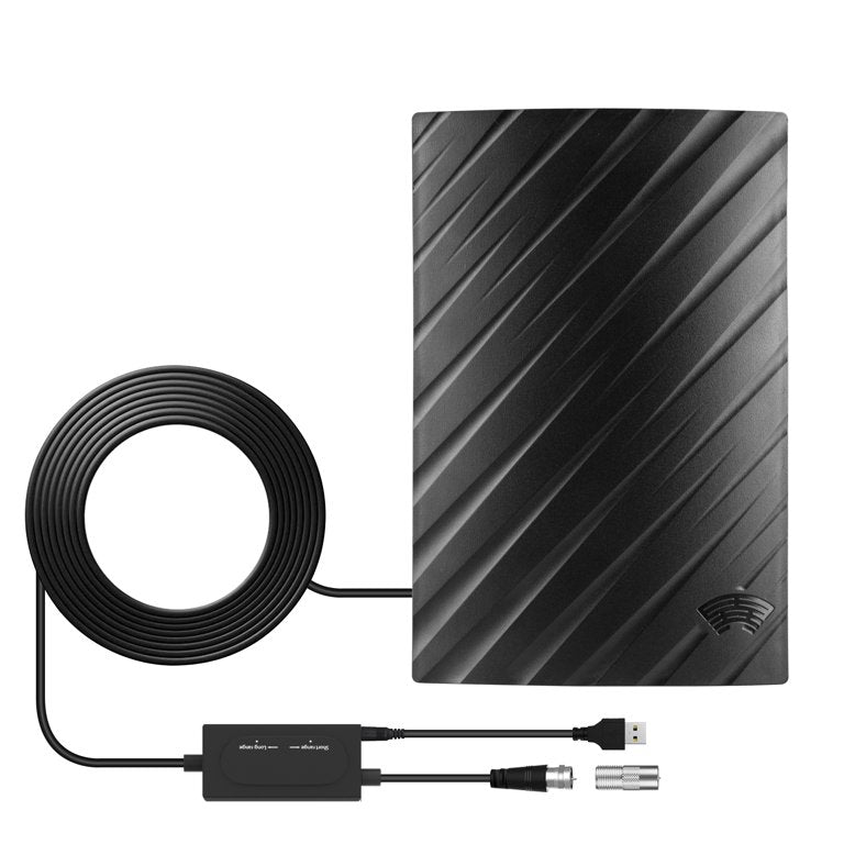 Amplified Indoor TV Antenna | 600-Mile Range, 39 dBi Gain, 75 Ω Impedance | HD & 4K Reception, 5 m Coaxial Cable Included 8