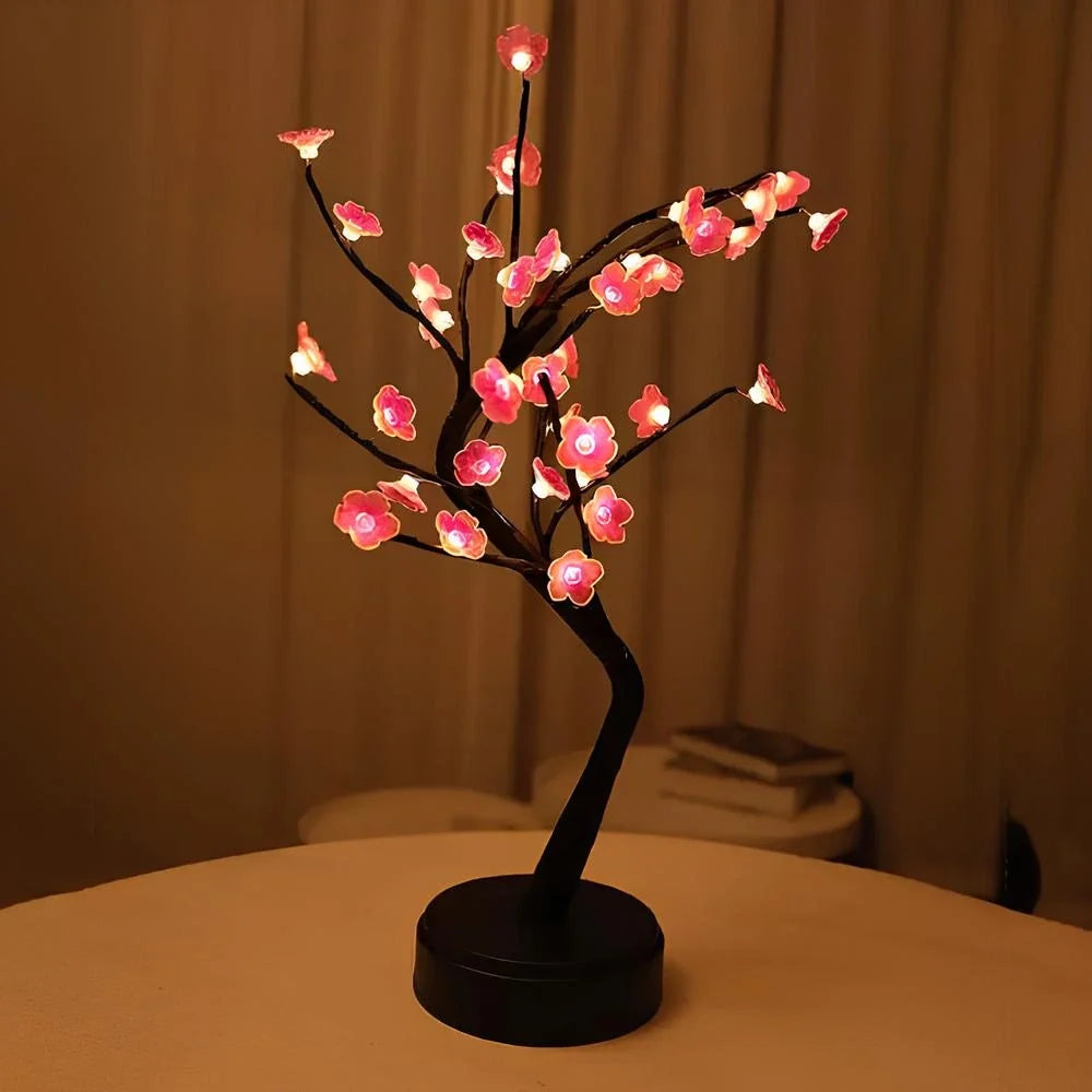 LED Blossom Branch Light 50 cm Tall | Bendable Wire Branches, 72 Warm White LEDs | USB or 3 x AA Battery Powered, Touch Switch 8
