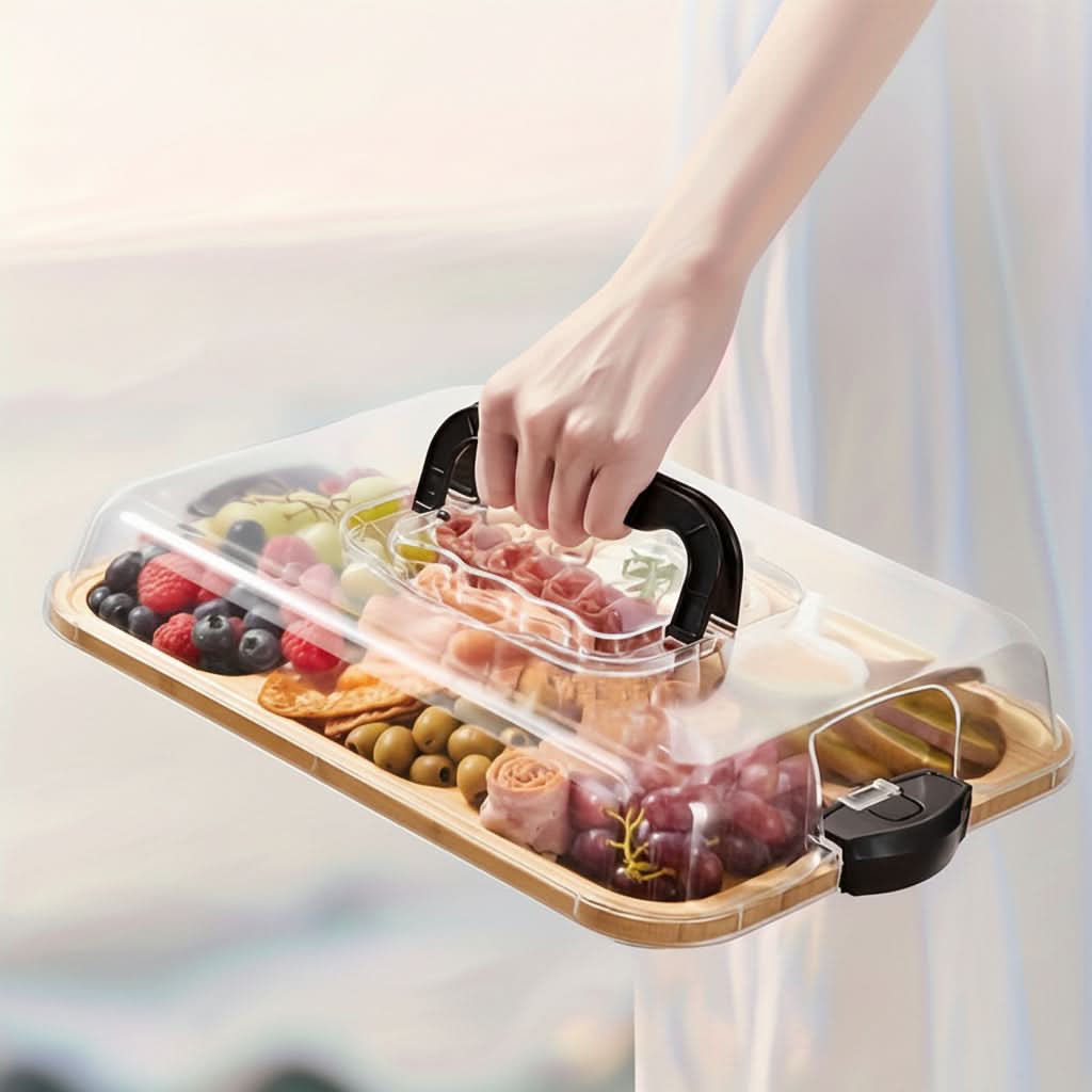 Cheese Board Portable Dual-Surface Reversible with Snap-On Closure 1