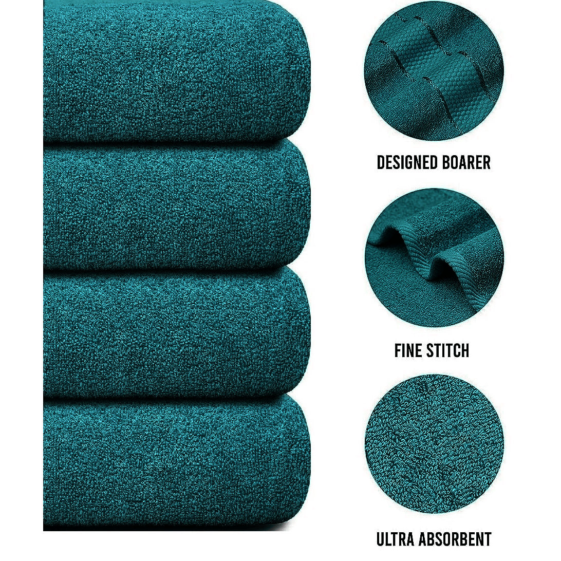 Jumbo Bath Towel Set, 4-Piece | Solid Colour, 12 Shade Options | Quick-Dry, Machine Washable, Coordinated Bathroom Set 21