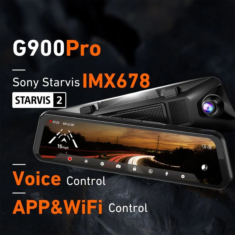 10 Inch Touch Screen Car Recorder | Dual Lens Front and Rear Recording | GPS Navigation, Entertainment System and Loop Recording