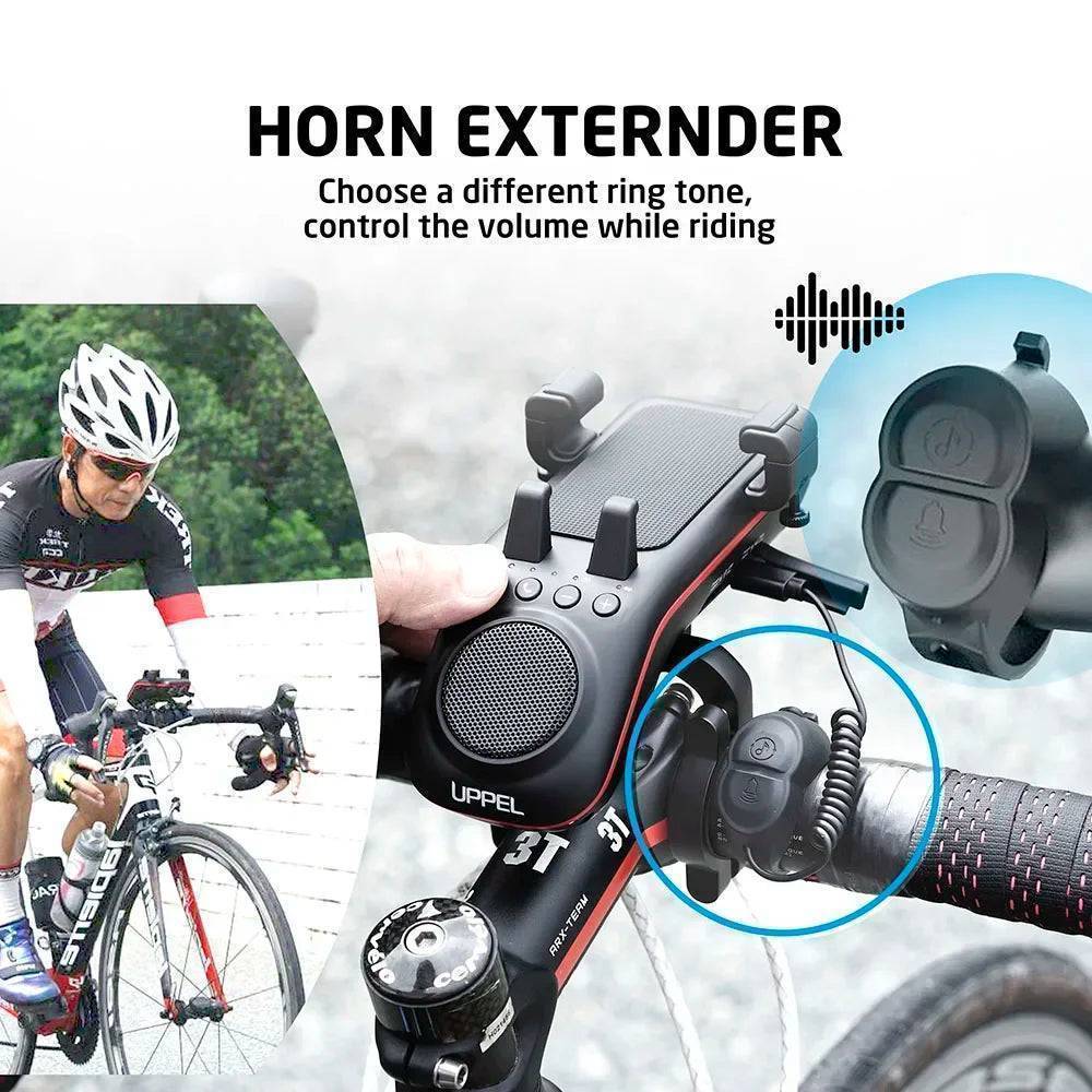10-in-1 Bike Light for Cyclists | Bluetooth Speaker, Power Bank & Phone Mount | 5000mAh Battery, Handlebar Fit