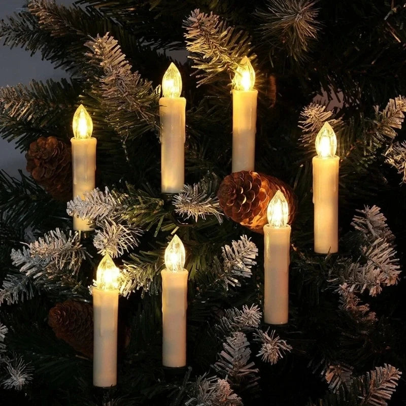 Cordless Clip-On Christmas Candles | Remote-Controlled Flicker, 6-Hour Timer | Flame-Free LED for Trees & Wreaths 5