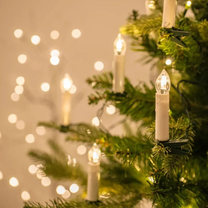 Cordless Clip-On Christmas Candles | Remote-Controlled Flicker, 6-Hour Timer | Flame-Free LED for Trees & Wreaths 2