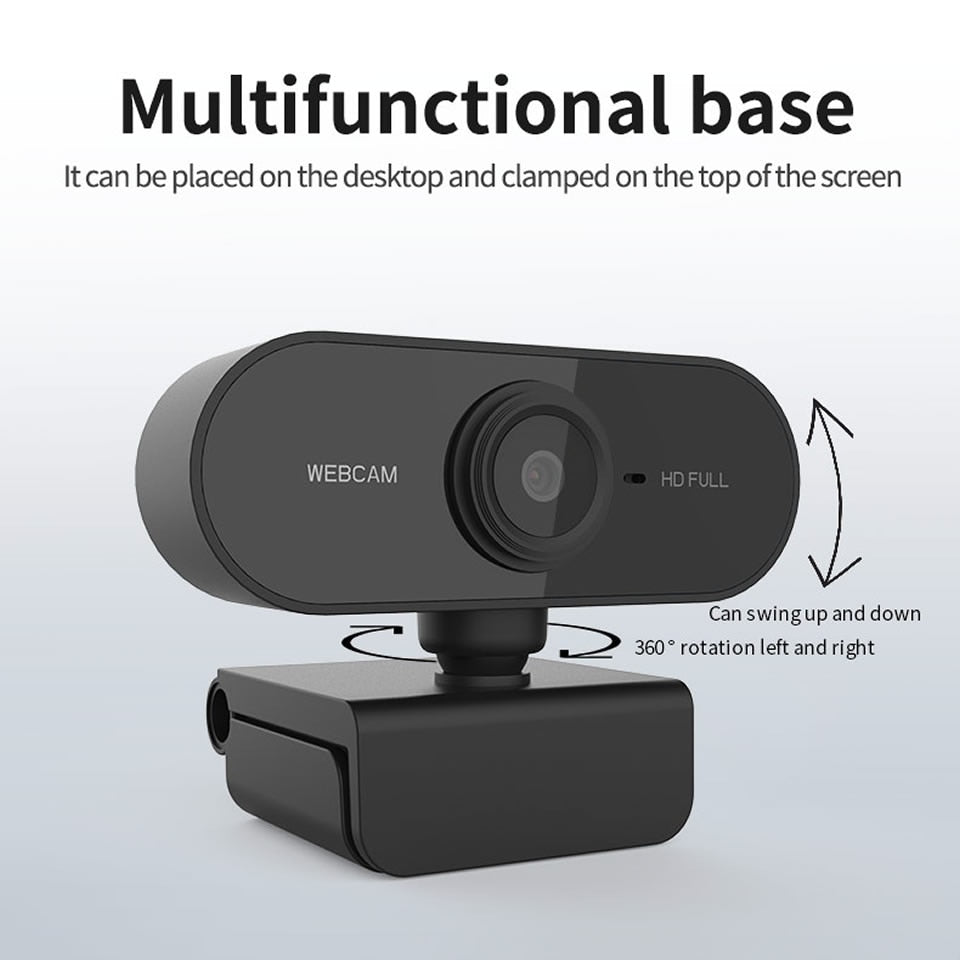 1080p HD Webcam for Laptop and Desktop | CMOS Sensor, Built-in Microphone, Auto White Balance | Plug and Play USB