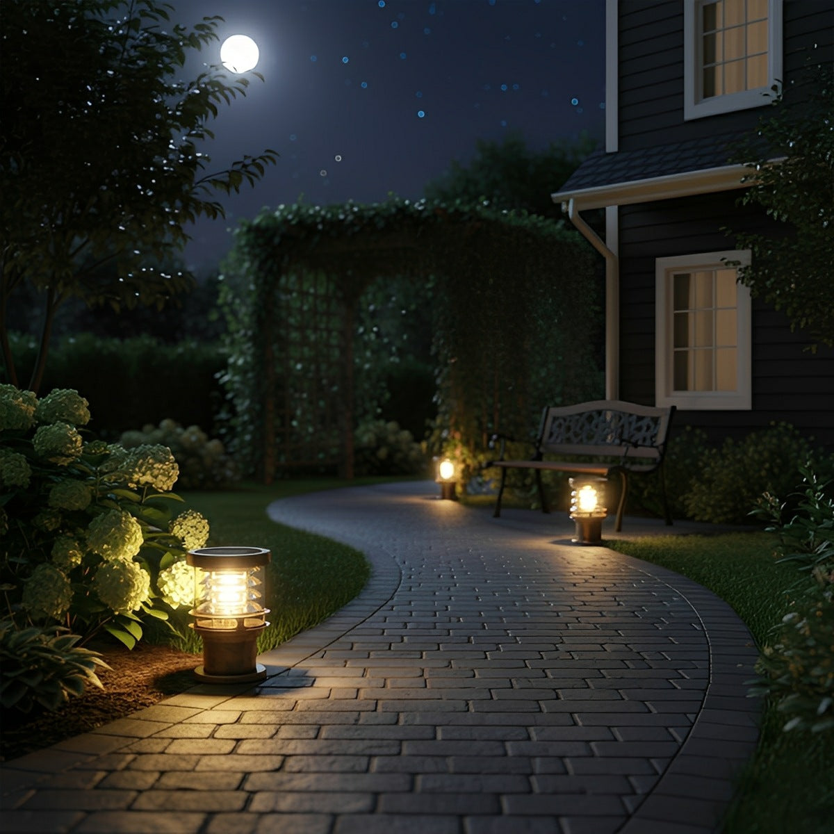 Outdoor LED Bollard Light IP65 Waterproof | Die-Cast Aluminium, 20-80 cm | Solar or Hardwired for Pathways & Patios 6