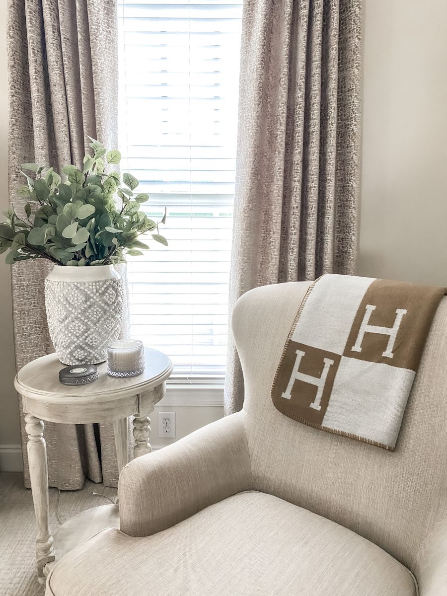 Wool Cashmere Blend Blanket | Classic Check Pattern with Subtle Lettering | Soft, Warm Throw for Sofa, Bed or Chair 10