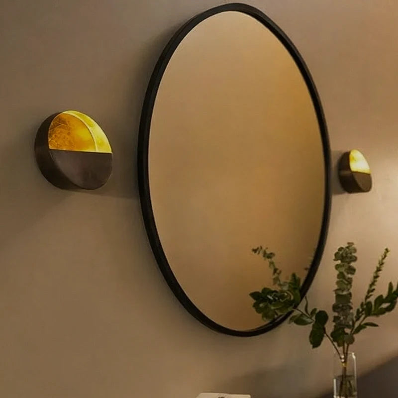Wall Candle Holder Iron 20.5 x 8 cm | Hand-Hammered Gold Interior | Reflects Candlelight for Warm Ambient Glow 7