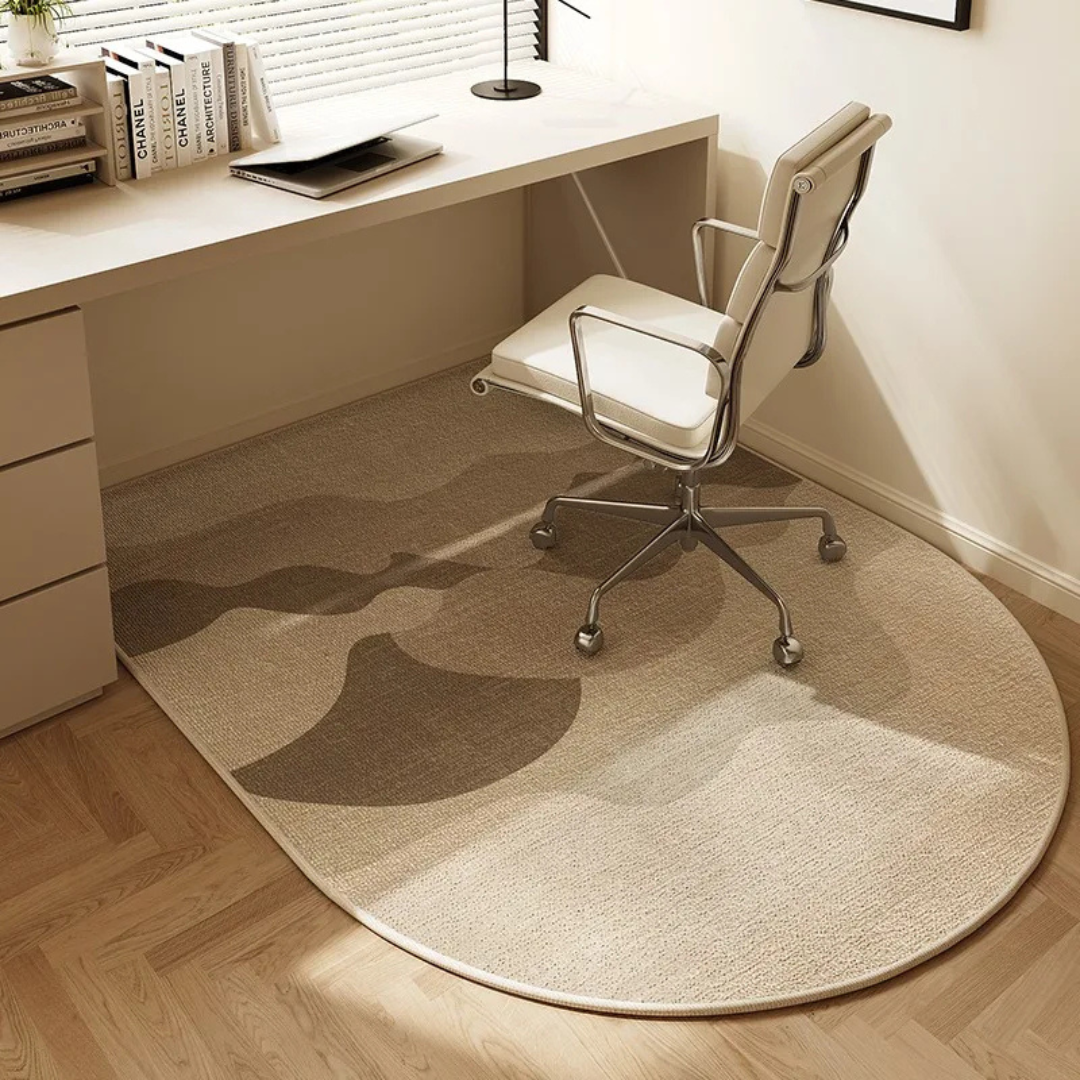 Office Chair Mat Polyester Fleece | Non-Slip Backing & Geometric Border Design | Protects Floors from Scratches & Wear 5