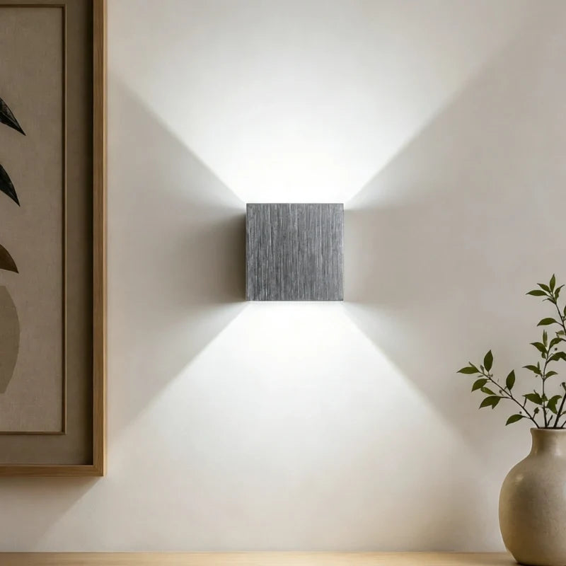 Adjustable Wall Light Aluminium 10 x 10 cm | Hardwired or USB Rechargeable, 4 Colours | 100° Tilt, Waterproof Outdoor Use 7