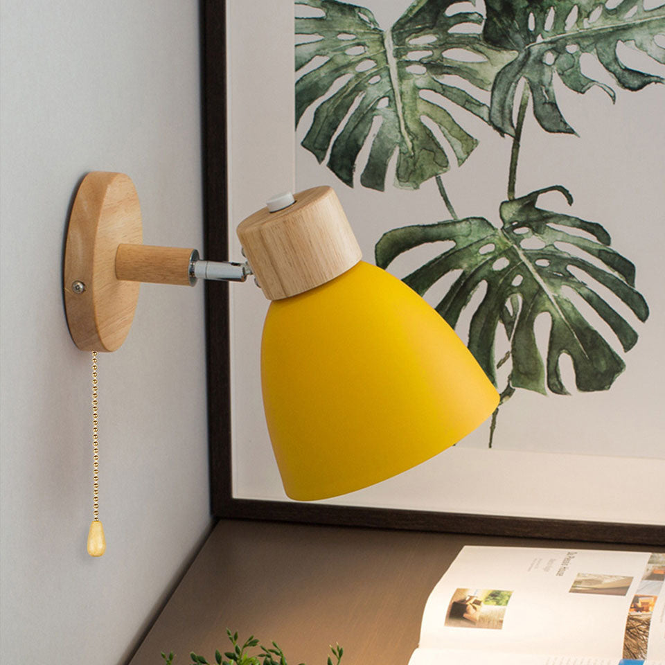 Modern Minimalist Wooden Cone LED Wall Sconce | 1-Light Lasson Living