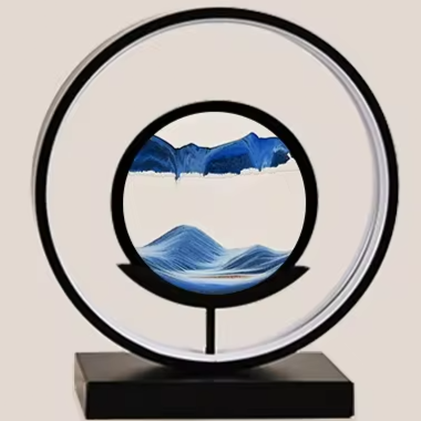 LED Sand Art Lamp with Aluminium Frame | Dimmable Light Ring & Remote Control | Moving Sand Disc for Calming Ambient Décor 5