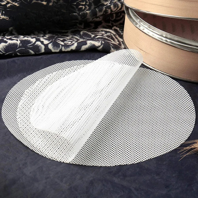 Silicone Steamer Liners Round 8/10/12 Inch | Set of 10, Non-Stick Mesh | Reusable Dehydrator Mats for Steaming & Baking 7