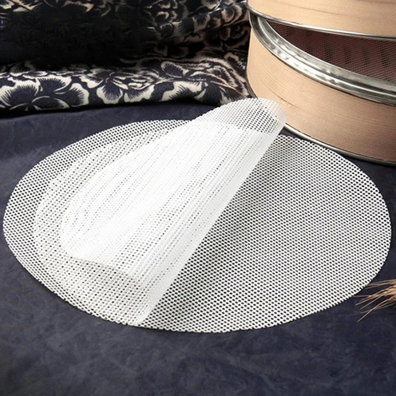 Silicone Steamer Liners Round 8/10/12 Inch | Set of 10, Non-Stick Mesh | Reusable Dehydrator Mats for Steaming & Baking 1