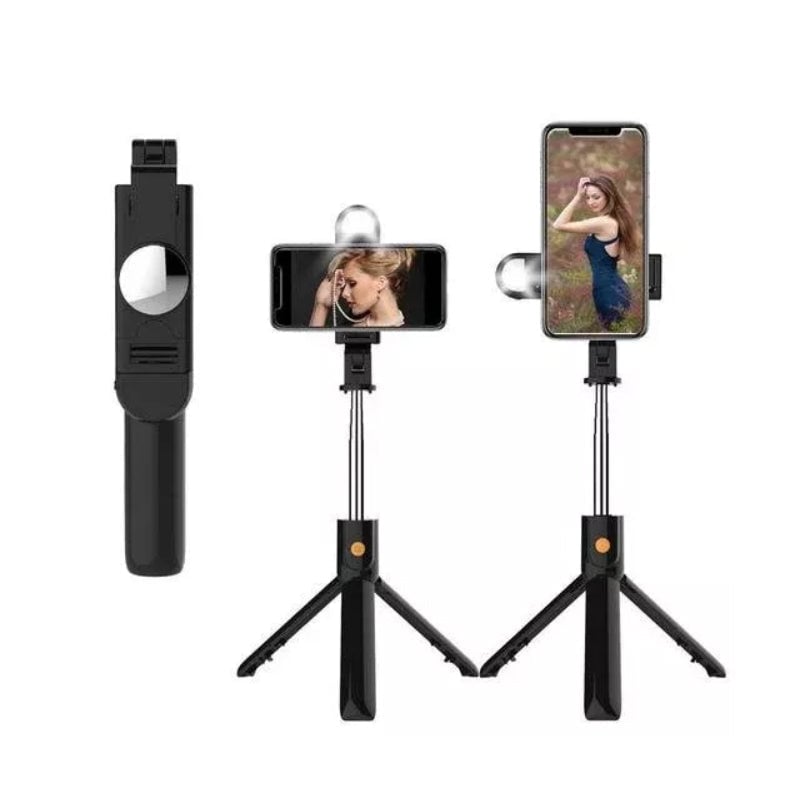 Selfie Stick Tripod Bluetooth Extendable Stainless Steel with Fill Light 4