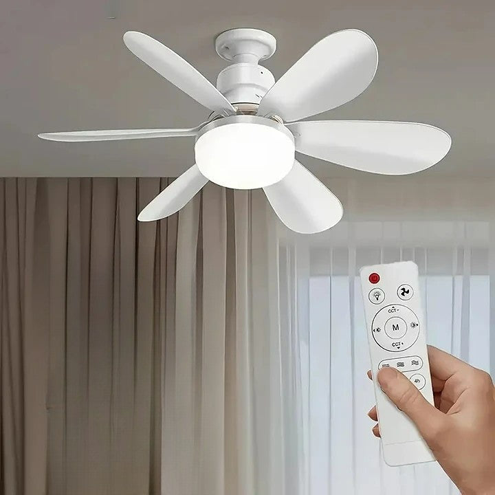 LED Ceiling Fan Light | E27/B22 Screw-In Base, 30W or 40W | Remote-Controlled 3-Speed Fan, No Wiring or Electrician Needed 16