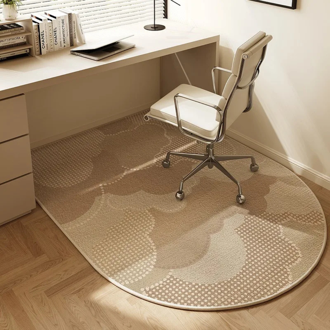 Office Chair Mat Polyester Fleece | Non-Slip Backing & Geometric Border Design | Protects Floors from Scratches & Wear 6