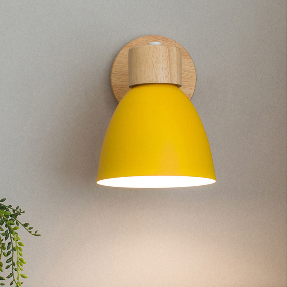 Modern Minimalist Wooden Cone LED Wall Sconce | 1-Light Lasson Living