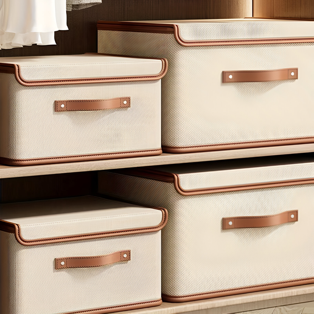 Foldable Storage Box Lid Oxford Fabric Household with Carry Handles 11
