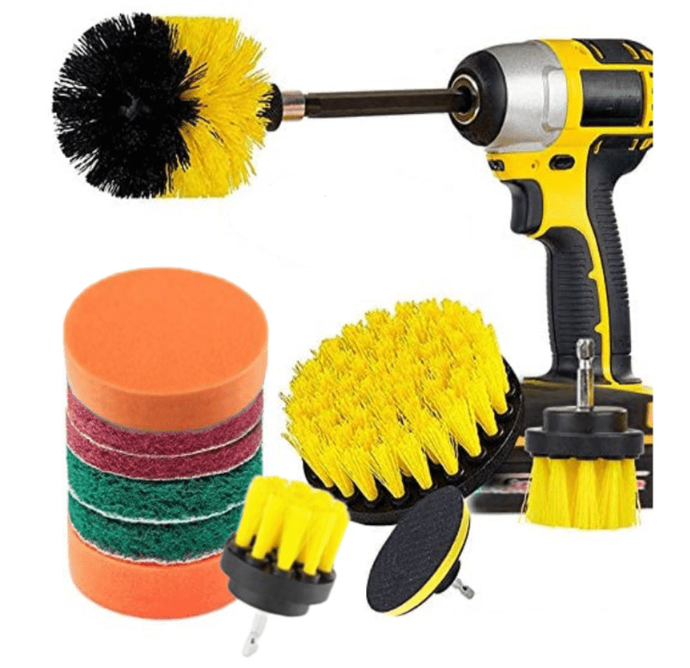12-in-1 Drill Cleaning Brush Set Nylon | 12-in-1 Attachments for Drains, Tiles, Grout & Carpets | Scratch-Free Deep Clean