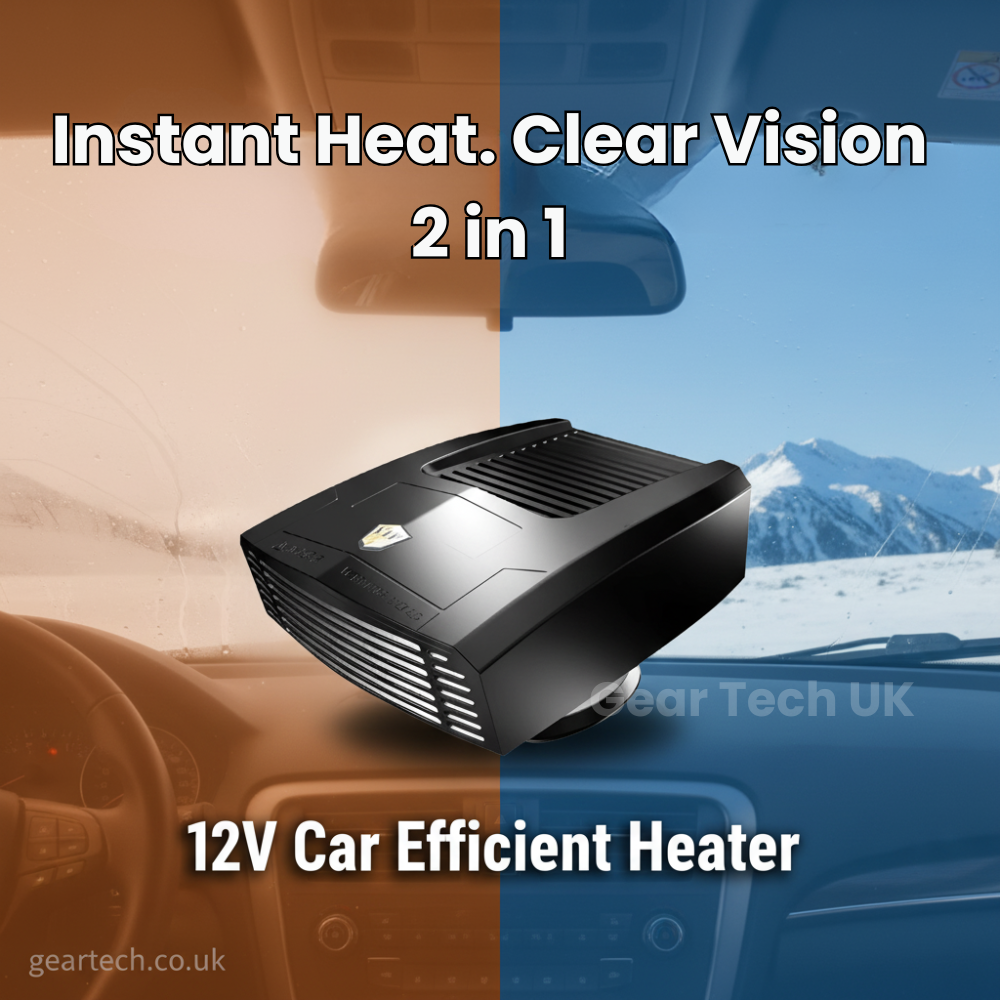12V Car Heater and Defroster | 180W PTC Ceramic Heating | Portable Plug-In for Cars, Caravans, Campervans and Trucks