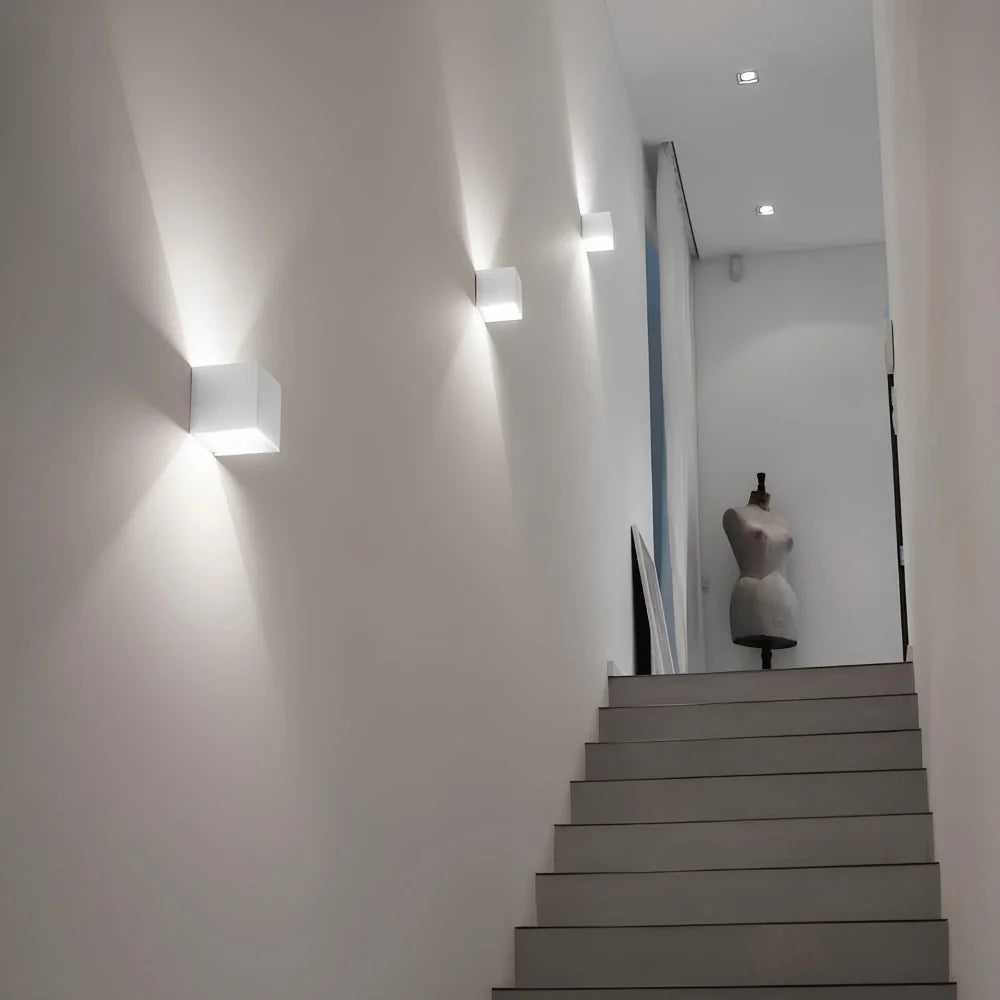 Adjustable Wall Light Aluminium 10 x 10 cm | Hardwired or USB Rechargeable, 4 Colours | 100° Tilt, Waterproof Outdoor Use 25