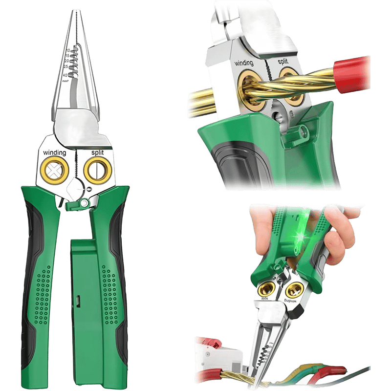 Wire Stripper Pliers 8-in-1 | Built-In Voltage Tester & Wire Crimper | Stainless Steel Heavy Duty Electrical Tool 1