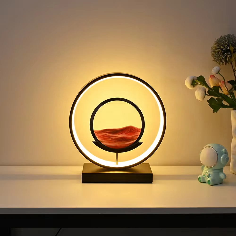 LED Sand Art Lamp with Aluminium Frame | Dimmable Light Ring & Remote Control | Moving Sand Disc for Calming Ambient Décor 8