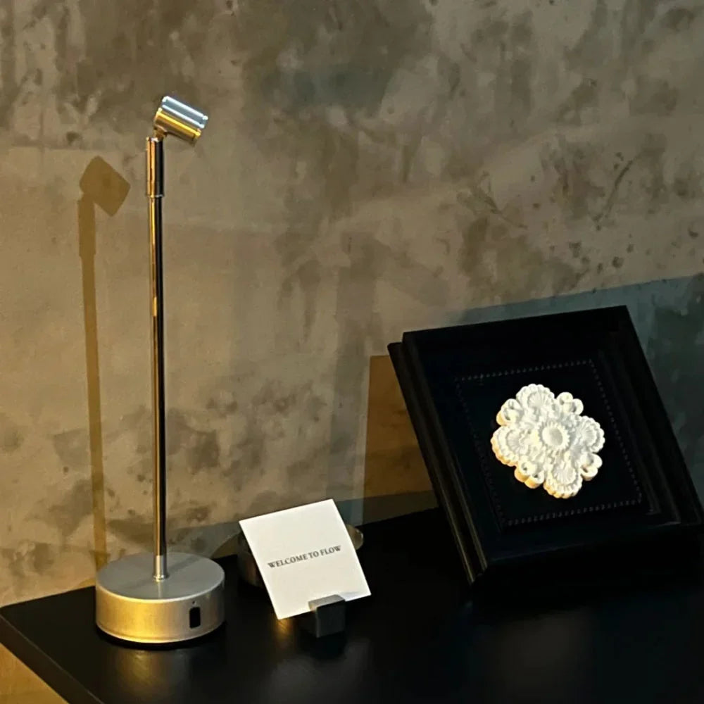 Rotatable Head Table Lamp Metal 34.5–36.7 cm | Black or Silver, 1/2/4 Heads | Touch Dimmable, Cordless 15h Battery 10