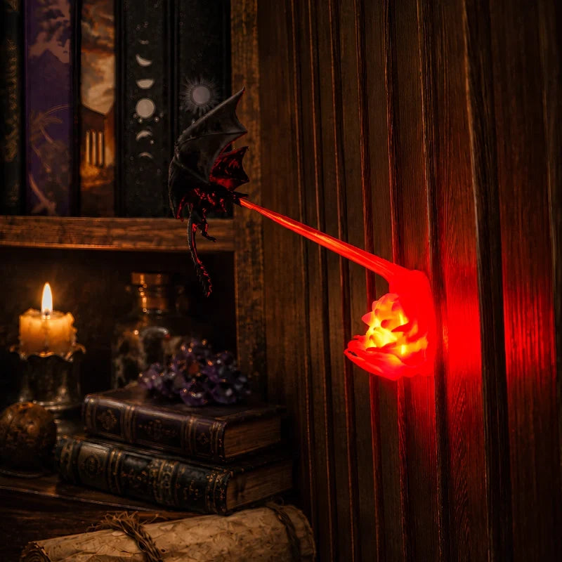 Dragon Night Light | Flying Dragon Silhouette with Fire-Breathing Illusion | Cordless, 3D-Printed PLA, Large or Small 7