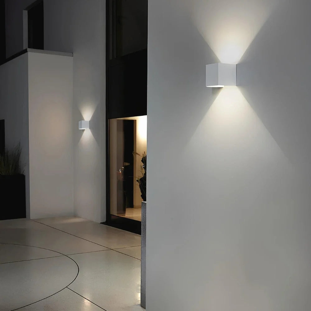 Adjustable Wall Light Aluminium 10 x 10 cm | Hardwired or USB Rechargeable, 4 Colours | 100° Tilt, Waterproof Outdoor Use 11