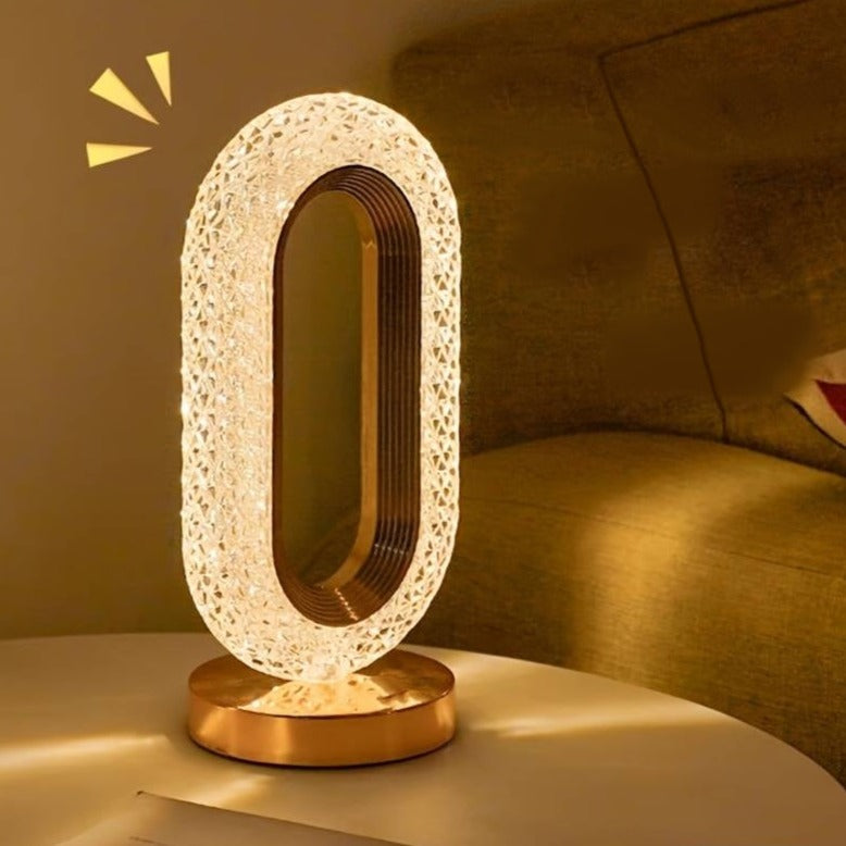 Crystal-Effect Table Lamp, Metal Base, 26 cm | Patterned Faceted Design | Rechargeable USB-C, Touch Dimmable, 3 Colour Modes 15