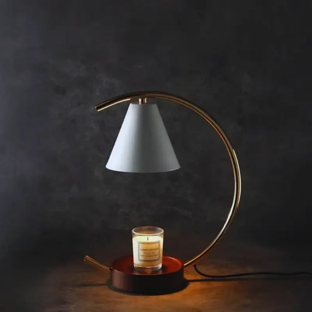 Wax Warmer Lamp Wood and Iron | Dimmable Light with Timer Function | Flameless Fragrance Diffuser for Home Decor 1