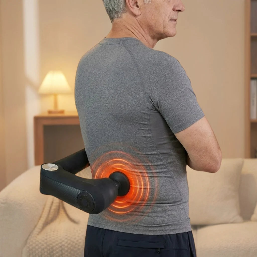 Back Heater & Massager Gun | Folding Arm, Heated Head