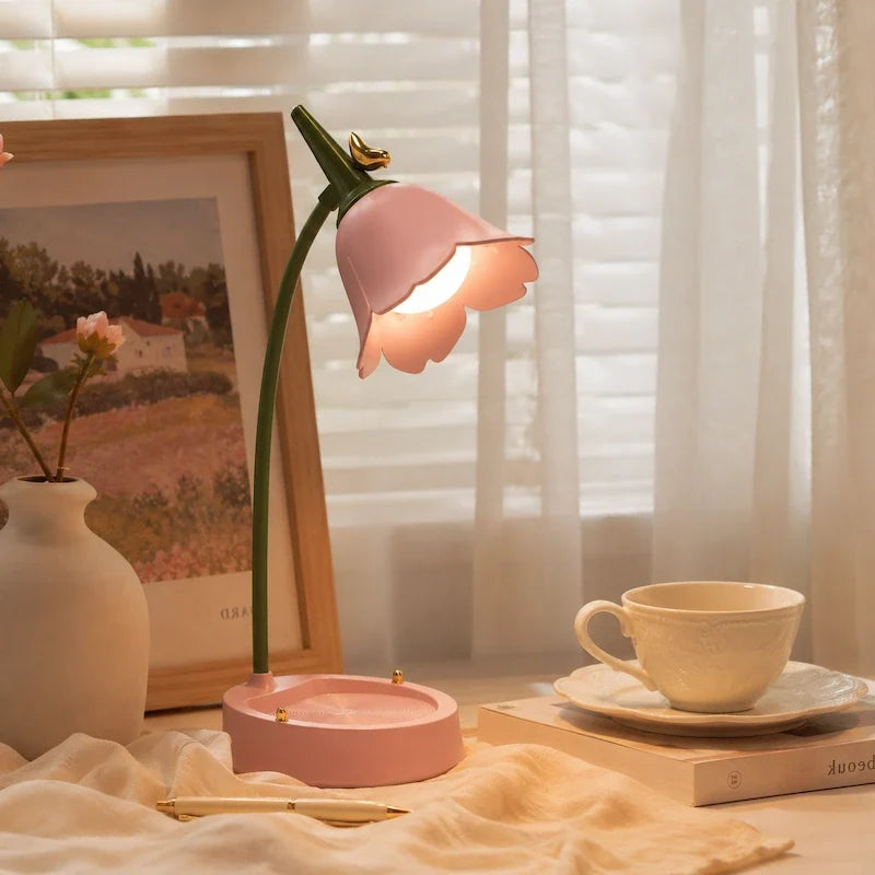 Petal Shade Desk Lamp | Rechargeable, 3-Tone Dimmable, 12-Hour Battery | ABS, Curved Stem, 39 x 15 x 12.5 cm, 4 Colours 6