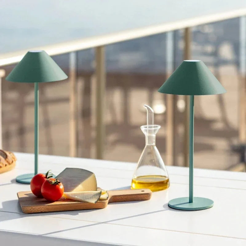 Cordless Cone Table Lamp Metal & Acrylic 26.5-36.5 cm | 5 Colours | Dimmable, Waterproof, USB-C Rechargeable, Indoor & Outdoor Use 6