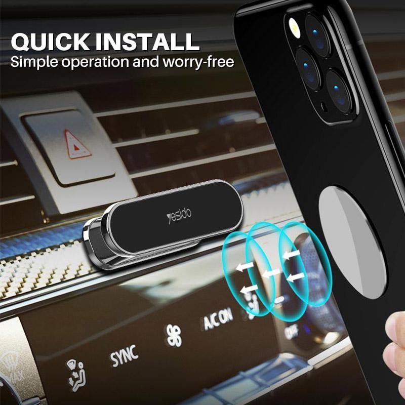 Magnetic Phone Holder Zinc Alloy | 360 Degree Rotating Mount | Secure Peel-and-Stick Car Mounting Kit with Metal Plates 5