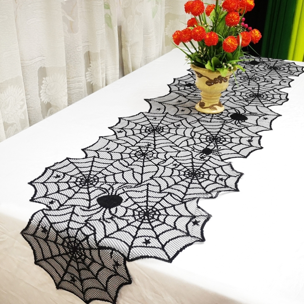 Spiderweb Table Runner for Halloween Decor | Cobweb Lace Design | Ideal Centrepiece for Halloween Table Settings 2