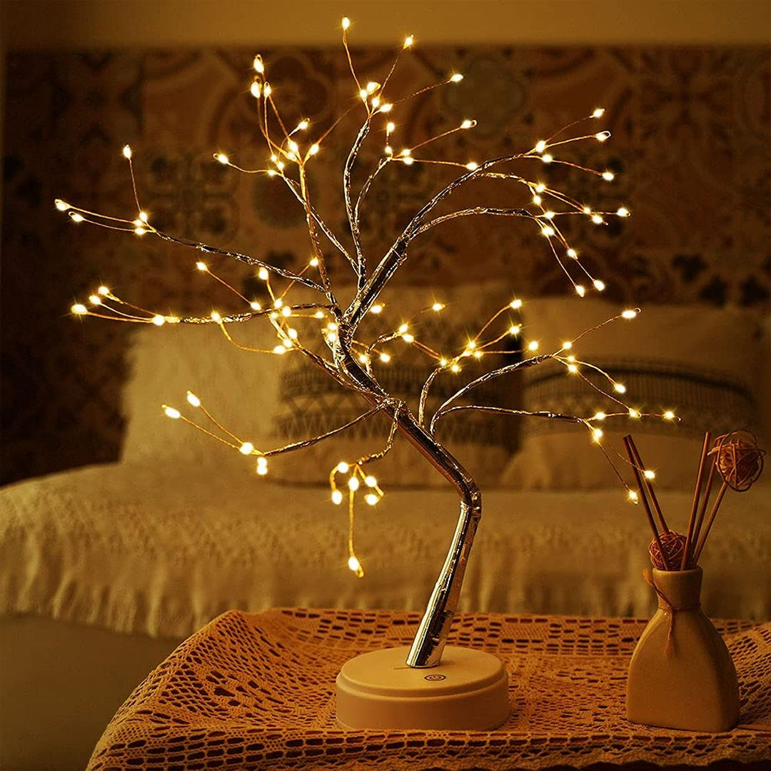 LED Fairy Light Tree Lamp | 108 Bendable Branch Lights, Flexible Design | Cordless Dual-Power Décor for Home and Garden 1