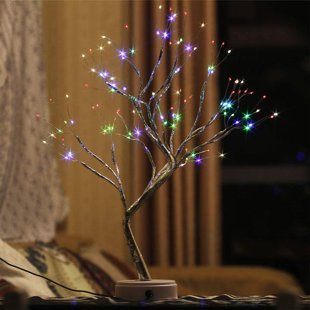 LED Fairy Light Tree Lamp | 108 Bendable Branch Lights, Flexible Design | Cordless Dual-Power Décor for Home and Garden 11