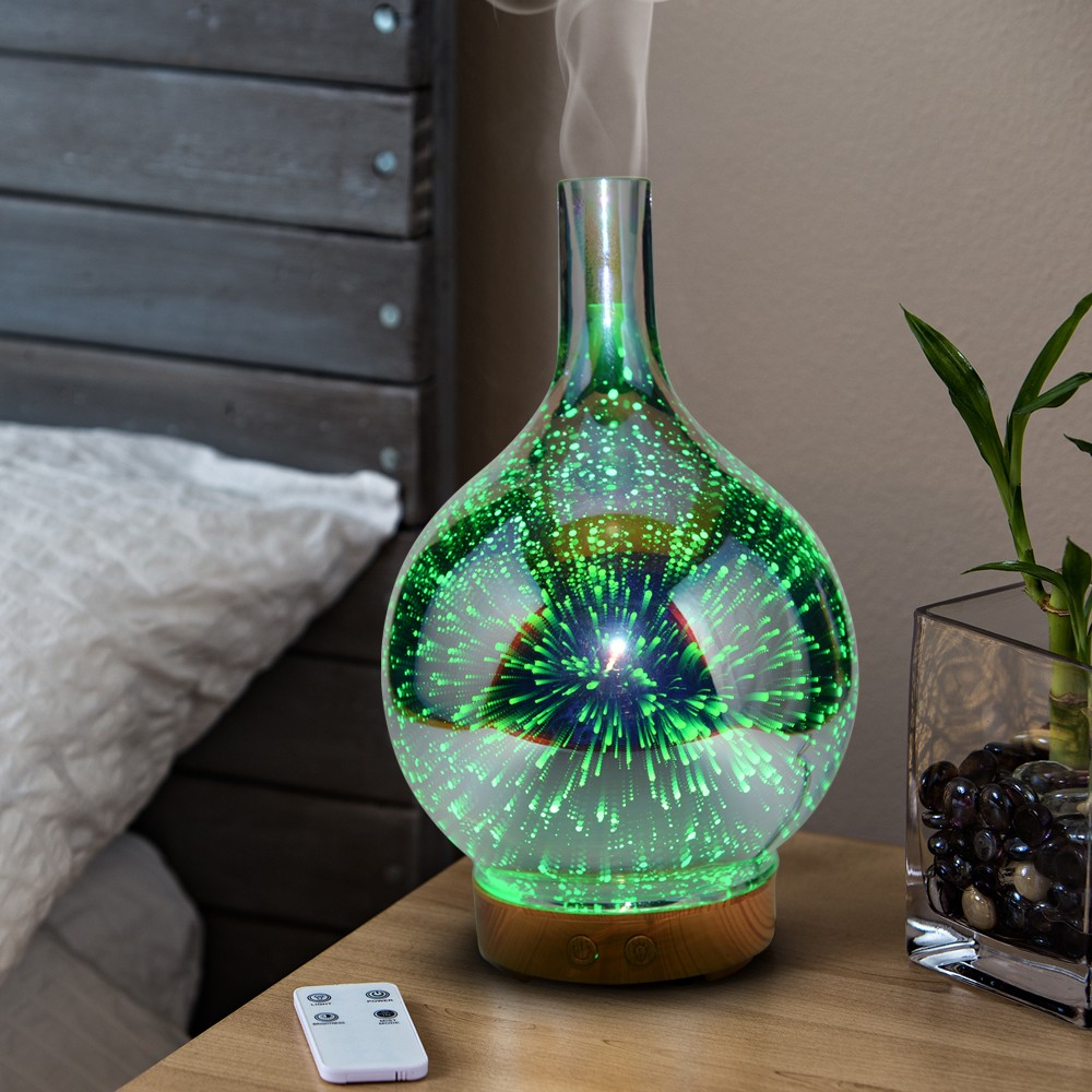 3D Glass Aromatherapy Ultrasonic Diffuser | 7 LED Meteor Light Effect | 100ml Mist Capacity for Relaxing Sleep 2