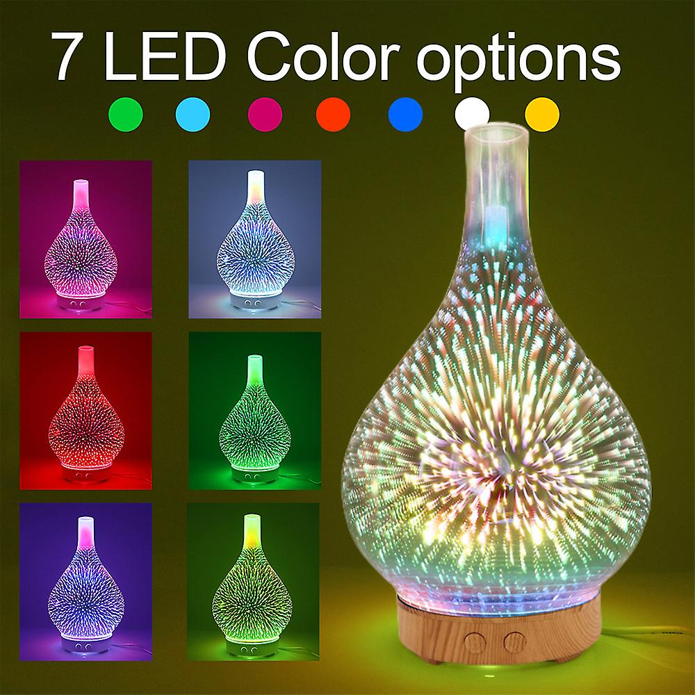 3D Glass Aromatherapy Ultrasonic Diffuser | 7 LED Meteor Light Effect | 100ml Mist Capacity for Relaxing Sleep 5